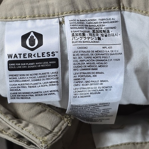 Levis Cargo Shorts Mens 38 Khaki Ripstop Outdoor Baggy Casual Skater Y2K - Picture 6 of 9